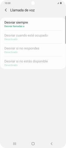 Pulsa el tipo de desvío deseado. Pulsa el tipo de desvío deseado.