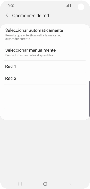 Pulsa la red deseada. Pulsa la red deseada.