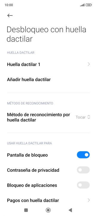 Pulsa el indicador junto a los ajustes deseados para activarlos o desactivarlos. Pulsa el indicador junto a los ajustes deseados para activarlos o desactivarlos.