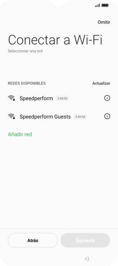 Pulsa la red deseada. Pulsa la red deseada.