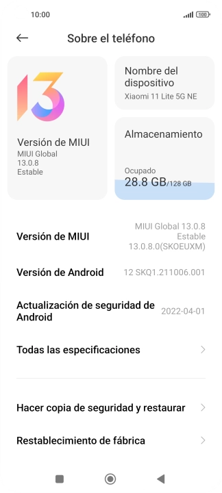 Pulsa Versión de MIUI. Pulsa Versión de MIUI.