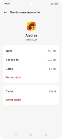 Pulsa Borrar caché.