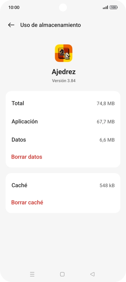 Pulsa Borrar caché.