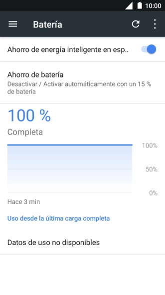 Pulsa Ahorro de batería. Pulsa Ahorro de batería.