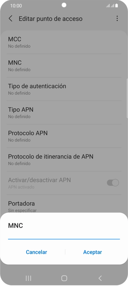 Introduce 01 y pulsa Aceptar.