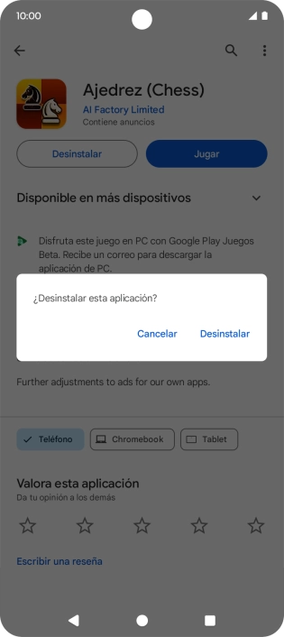 Pulsa Desinstalar. Pulsa Desinstalar.