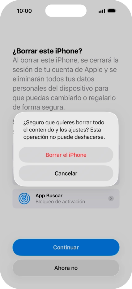 Pulsa Borrar el iPhone. Pulsa Borrar el iPhone.