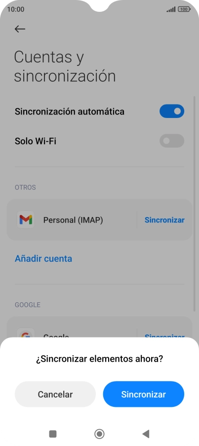 Pulsa Sincronizar. Pulsa Sincronizar.