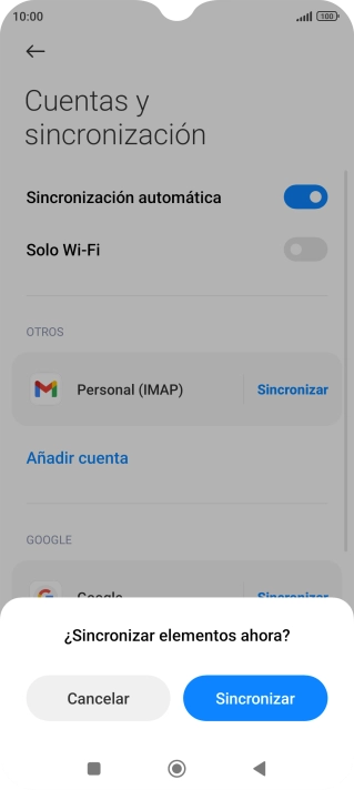 Pulsa Sincronizar. Pulsa Sincronizar.