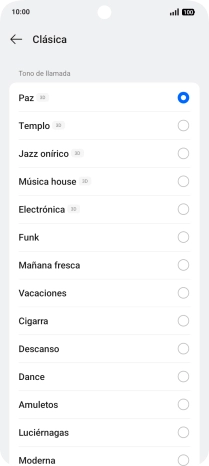 Pulsa los timbres de llamada deseados para escucharlos. Pulsa los timbres de llamada deseados para escucharlos.