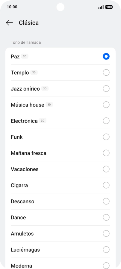 Pulsa los timbres de llamada deseados para escucharlos. Pulsa los timbres de llamada deseados para escucharlos.