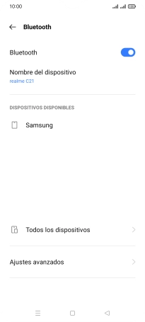 Pulsa el dispositivo Bluetooth deseado y sigue las indicaciones de la pantalla para vincular el dispositivo al teléfono. Pulsa el dispositivo Bluetooth deseado y sigue las indicaciones de la pantalla para vincular el dispositivo al teléfono.