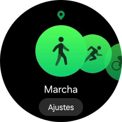 Desliza el dedo hacia la derecha o hacia la izquierda para seleccionar la actividad deseada. Desliza el dedo hacia la derecha o hacia la izquierda para seleccionar la actividad deseada.