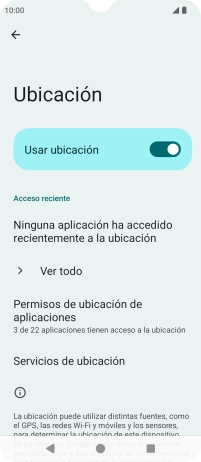 Pulsa Permisos de ubicación de aplicaciones. Pulsa Permisos de ubicación de aplicaciones.
