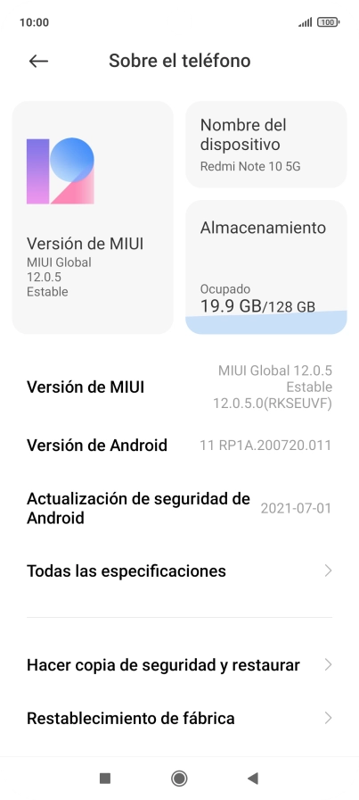Pulsa Versión MIUI. Pulsa Versión MIUI.
