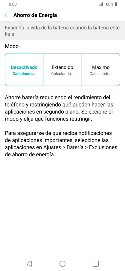 Pulsa el ajuste deseado. Pulsa el ajuste deseado.