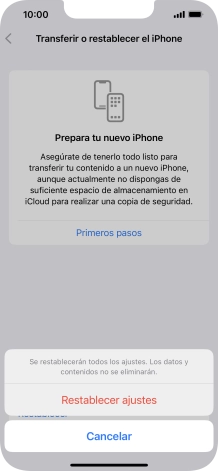 Pulsa Restablecer ajustes. Pulsa Restablecer ajustes.