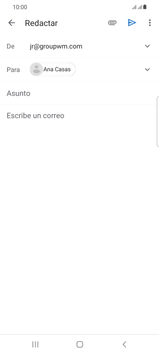 Pulsa Asunto e introduce el asunto deseado. Pulsa Asunto e introduce el asunto deseado.