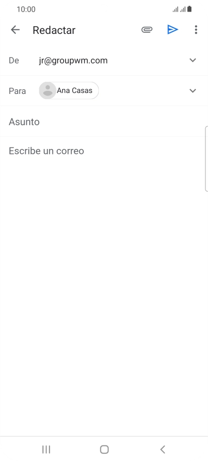 Pulsa Asunto e introduce el asunto deseado. Pulsa Asunto e introduce el asunto deseado.