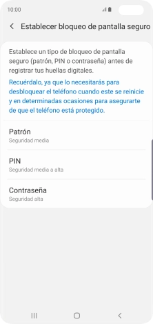 Pulsa el código de seguridad deseado y sigue las indicaciones de la pantalla para crear un código de seguridad del teléfono adicional. Pulsa el código de seguridad deseado y sigue las indicaciones de la pantalla para crear un código de seguridad del teléfono adicional.