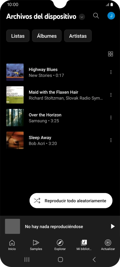Pulsa el archivo de música deseado. Pulsa el archivo de música deseado.