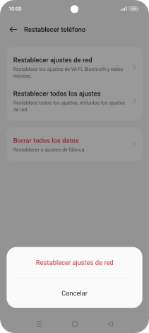 Pulsa Restablecer ajustes de red. Pulsa Restablecer ajustes de red.