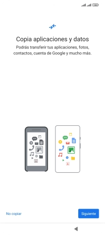 Puedes transferir el contenido de otro teléfono cuando activas tu teléfono por primera vez y cuando lo has restablecido. Cuando aparezca en la pantalla del teléfono esta imagen, ya está listo para la transmisión del contenido del otro teléfono. Puedes transferir el contenido de otro teléfono cuando activas tu teléfono por primera vez y cuando lo has restablecido. Cuando aparezca en la pantalla del teléfono esta imagen, ya está listo para la transmisión del contenido del otro teléfono.