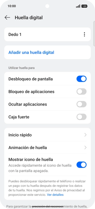 Pulsa los indicadores para activar o desactivar los ajustes deseados. Pulsa los indicadores para activar o desactivar los ajustes deseados.