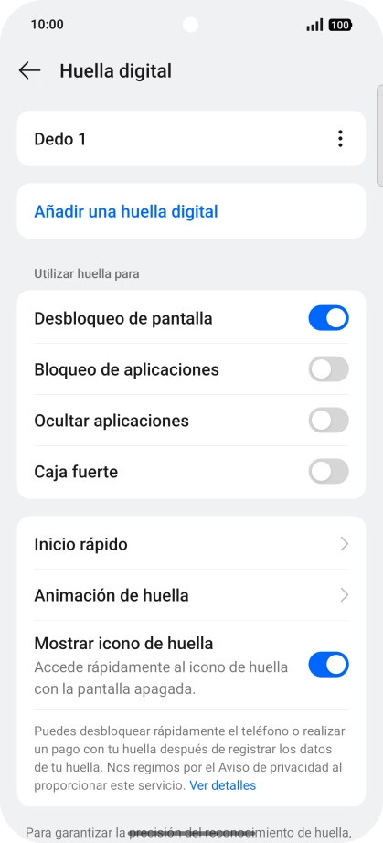 Pulsa los indicadores para activar o desactivar los ajustes deseados. Pulsa los indicadores para activar o desactivar los ajustes deseados.