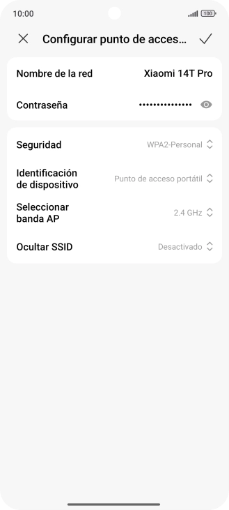 Pulsa Nombre de la red e introduce el nombre deseado de la conexión wifi Pulsa Nombre de la red e introduce el nombre deseado de la conexión wifi