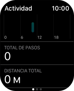 Sigue deslizando el dedo hacia arriba y sigue las instrucciones de la pantalla para consultar la vista de la actividad de la semana en curso o para adaptar los objetivos de la actividad diaria. Sigue deslizando el dedo hacia arriba y sigue las instrucciones de la pantalla para consultar la vista de la actividad de la semana en curso o para adaptar los objetivos de la actividad diaria.