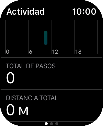 Sigue deslizando el dedo hacia arriba y sigue las instrucciones de la pantalla para consultar la vista de la actividad de la semana en curso o para adaptar los objetivos de la actividad diaria. Sigue deslizando el dedo hacia arriba y sigue las instrucciones de la pantalla para consultar la vista de la actividad de la semana en curso o para adaptar los objetivos de la actividad diaria.