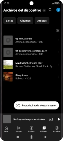 Pulsa el archivo de música deseado. Pulsa el archivo de música deseado.