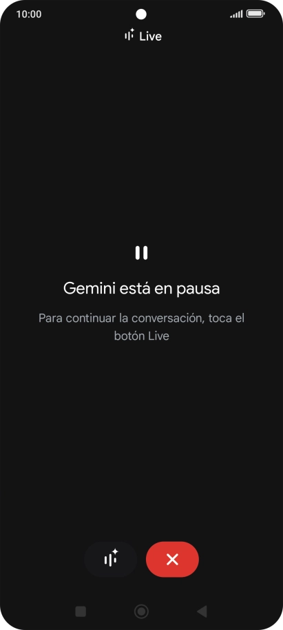 Para retomar la conversación, pulsa el icono de retomar conversación. Para retomar la conversación, pulsa el icono de retomar conversación.