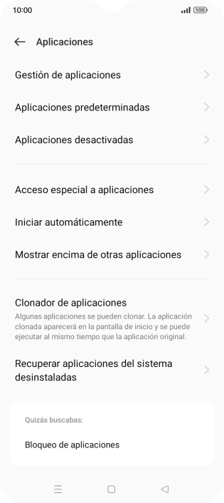 Pulsa Gestión de aplicaciones. Pulsa Gestión de aplicaciones.
