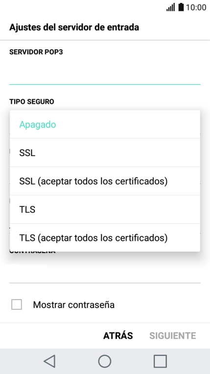 Pulsa Apagado para desactivar la función. Pulsa Apagado para desactivar la función.