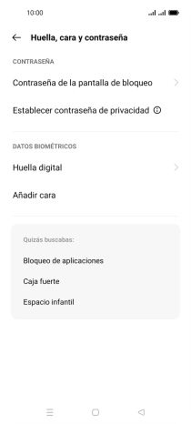 Pulsa Huella digital e introduce el código de seguridad extra que has creado anteriormente. Pulsa Huella digital e introduce el código de seguridad extra que has creado anteriormente.