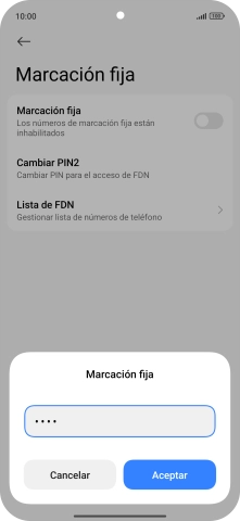 Introduce el código PIN2 y pulsa Aceptar. Introduce el código PIN2 y pulsa Aceptar.