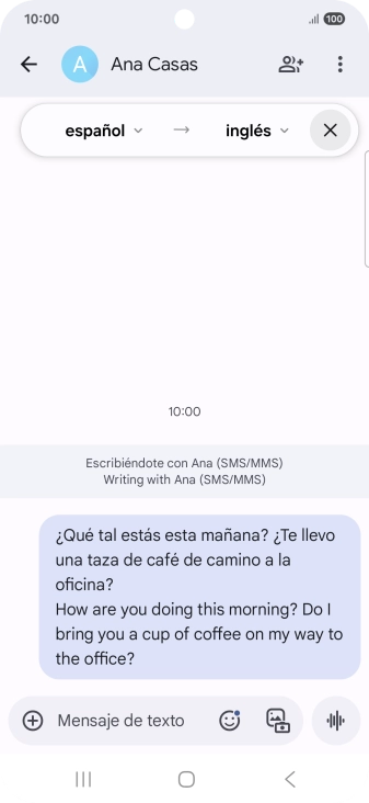 Sigue las indicaciones de la pantalla para seleccionar los ajustes de idioma deseados y utilizar la función. Sigue las indicaciones de la pantalla para seleccionar los ajustes de idioma deseados y utilizar la función.