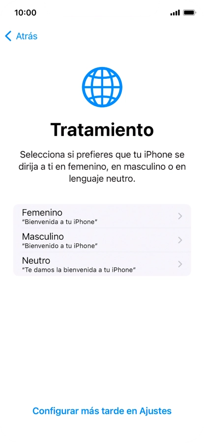 Pulsa el ajuste deseado. Pulsa el ajuste deseado.