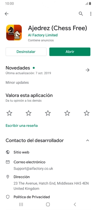 Pulsa Desinstalar.