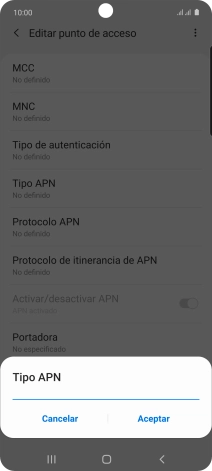 Introduce default y pulsa Aceptar. Introduce default y pulsa Aceptar.