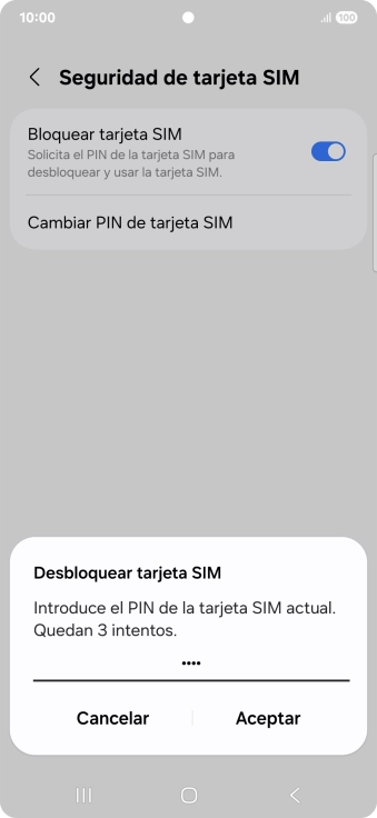Introduce tu código PIN y pulsa Aceptar. Introduce tu código PIN y pulsa Aceptar.