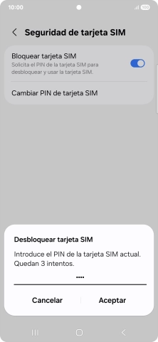Introduce tu código PIN y pulsa Aceptar. Introduce tu código PIN y pulsa Aceptar.