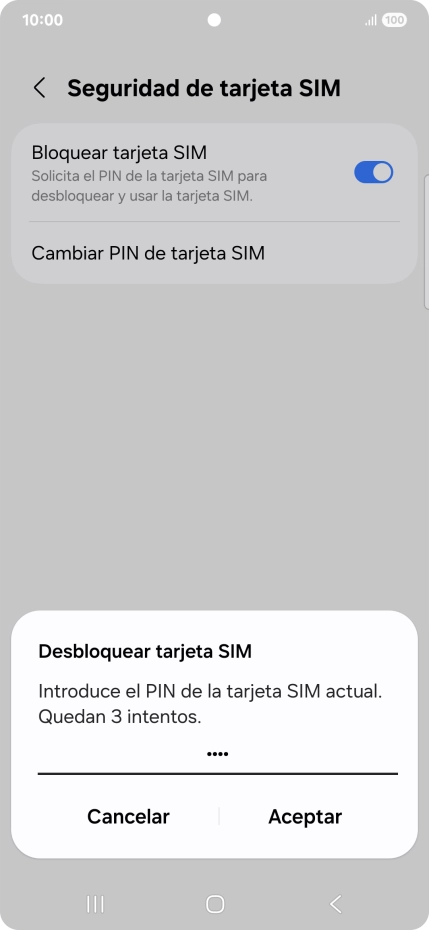 Introduce tu código PIN y pulsa Aceptar. Introduce tu código PIN y pulsa Aceptar.