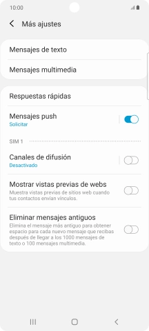 Pulsa Mensajes de texto. Pulsa Mensajes de texto.