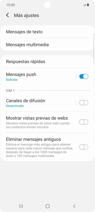 Pulsa Mensajes de texto. Pulsa Mensajes de texto.