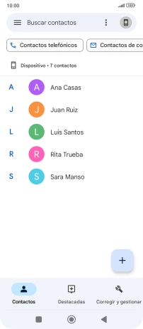 Pulsa el icono de nuevo contacto. Pulsa el icono de nuevo contacto.