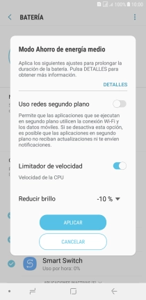 Pulsa APLICAR para activar la función.
