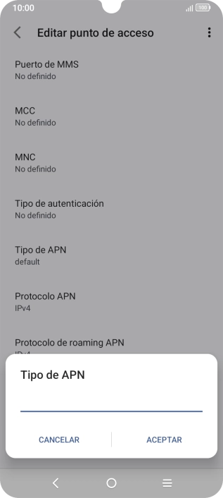 Introduce default y pulsa ACEPTAR. Introduce default y pulsa ACEPTAR.